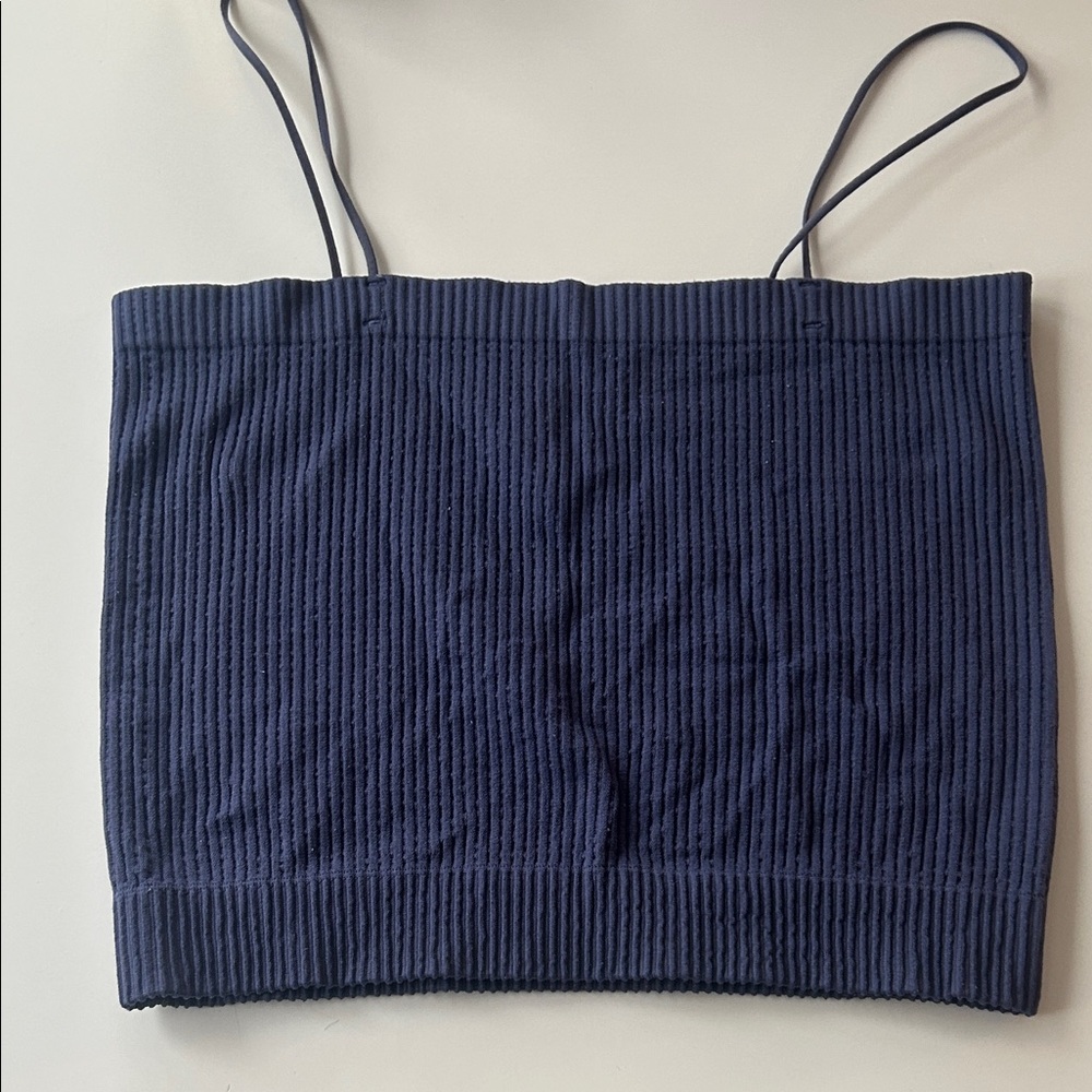BDG Navy Ribbed Spaghetti-Strap Tube Camisole